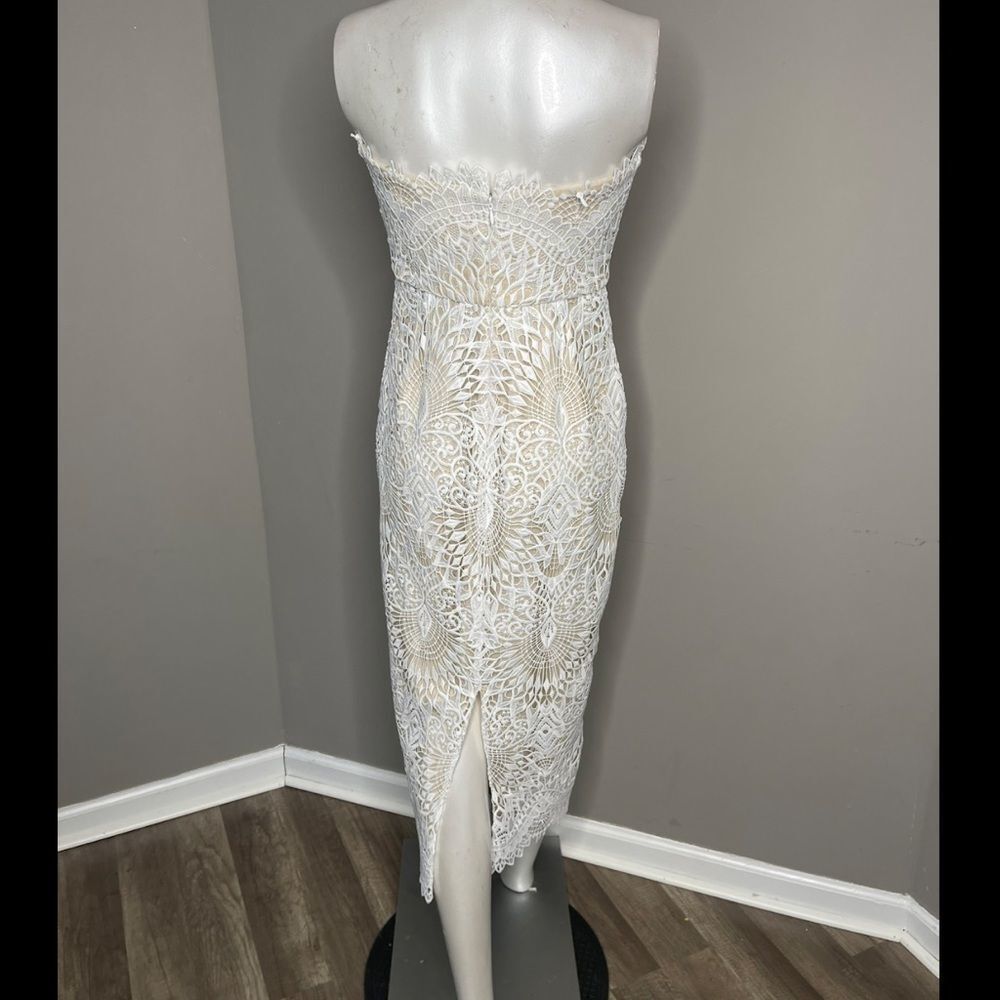 Badgley Mischka Lace Strapless Mermaid Dress - Picture 10 of 12